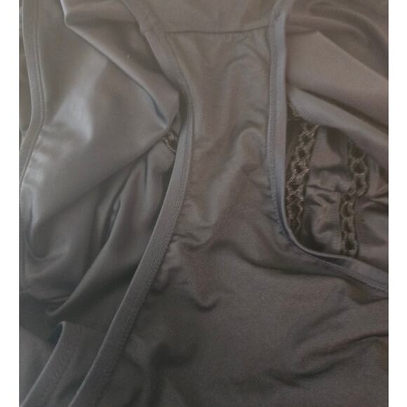 SwimSuits For All Lattice Plunge Black One Piece Swim Suit 26 NWT - Picture 4 of 7